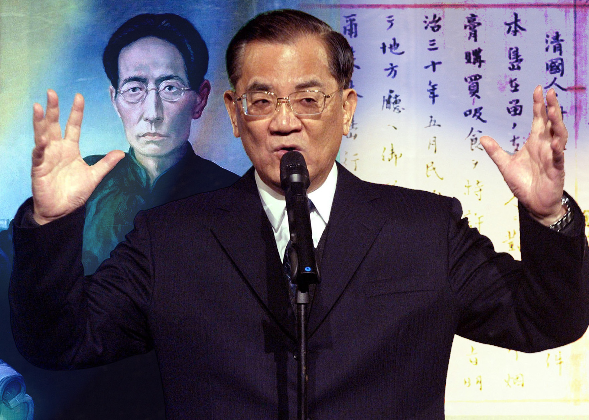 連戰祖父，連雅堂在日治時代曾經寫詩歌頌日本總督兒玉源太郎、又寫文章讚揚日本在台的鴉片政策。（中央社資料照、網路資料，民報合成）