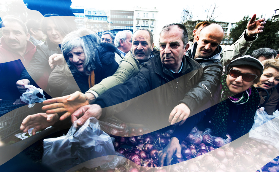 南歐的希臘情況更糟,雅典的晚上遊民增多,許多穿西裝的人民利用夜深人靜時,從垃圾桶檢拾食物。(網路資料,民報合成)