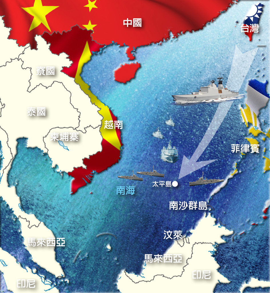 美專家建議台灣在太平島部署陸戰隊防止共軍侵襲。圖為南海主權─太平島。圖/取材自網路 民報 張世欣繪製合成