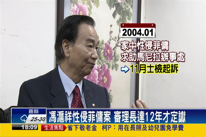 前新黨立委馮滬祥被控性侵菲傭一案，經過12年纏訟，10月7日定讞，馮被判刑3年4月，但在發監前夕，卻以身罹重病為由聲請暫緩。圖／取自網路