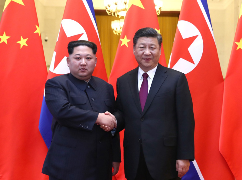 北韓領導人金正恩第四次訪問中國，美國北韓問題專家認為，金正恩在試圖提高自己的談判籌碼。圖／取自中國國務院（資料照）