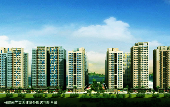 板橋浮洲合宜住宅之前也出現大樓多處龜裂,施工品質不佳風波。圖為浮洲合宜宅。（取材自網路資料）