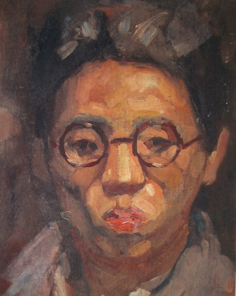 廖繼春《自畫像》1926 油彩 33x24cm。