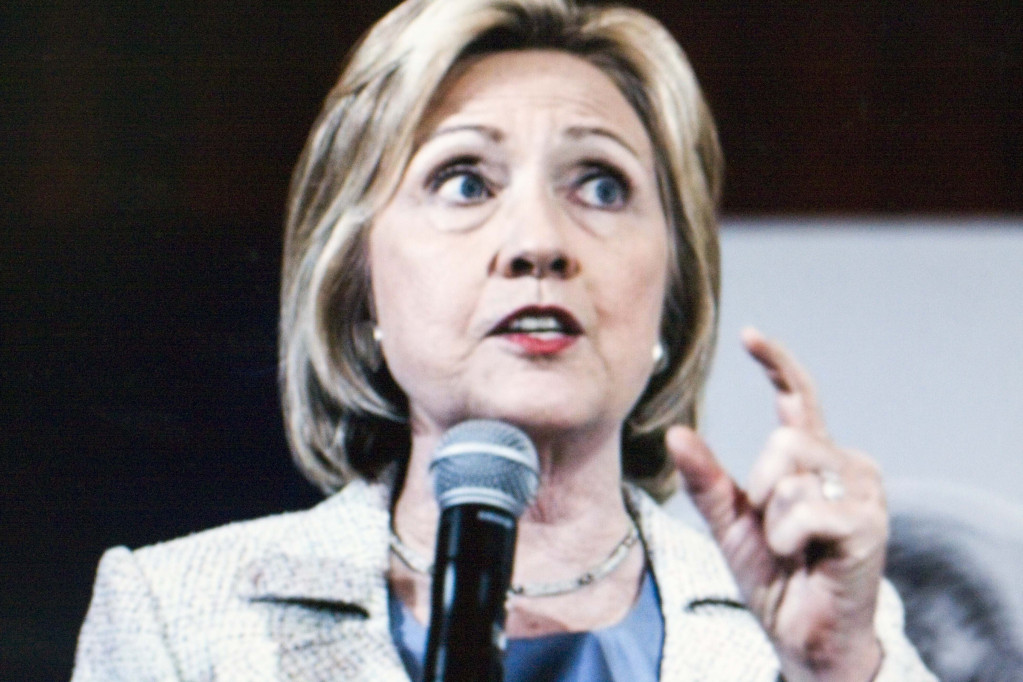 角逐民主黨總統候選人提名的希拉蕊,7月26日愛荷華州立大學發表演說(圖片:翻攝自REUTERS)