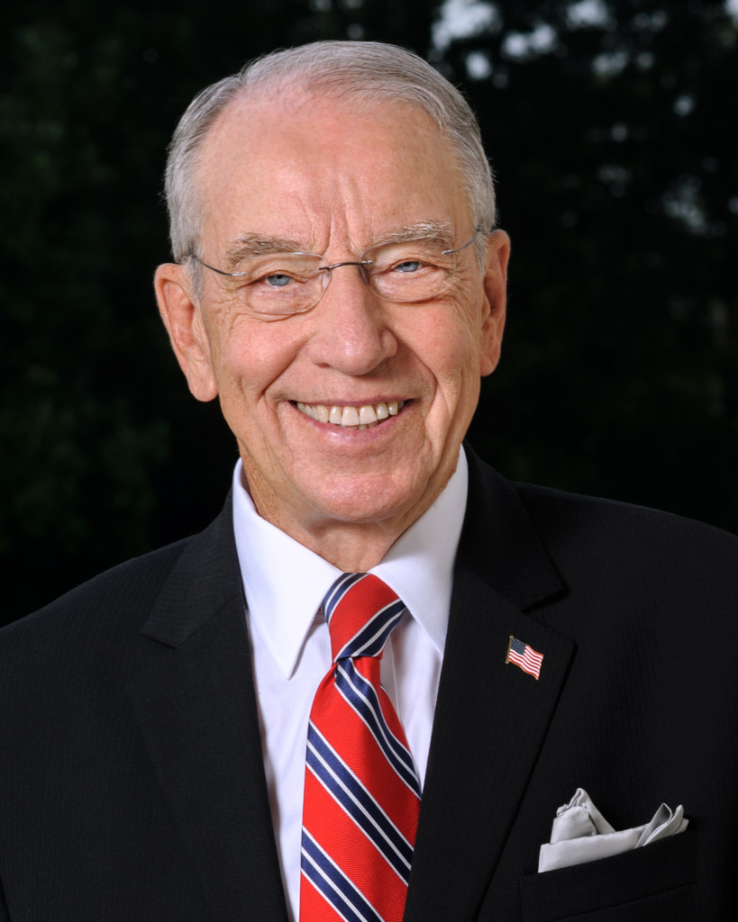 美國聯邦參議院代議長格拉斯利（Charles Grassley）14日在議場恭賀蔡英文總統連任，表示參議院將繼續努力強化美台關係。圖／公有領域，取自維基共享資源