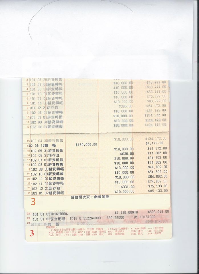 柯文哲妻子陳佩琪18日晚間在臉書出示存摺照片，證明柯父借給他們的1000萬，都有匯利息給柯父。（擷取自陳佩琪臉書）