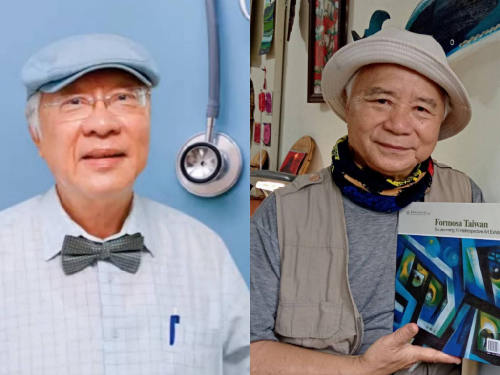 陳永興醫師（左）訪問蘇振明教授（右）談藝術治療。圖／民報合成