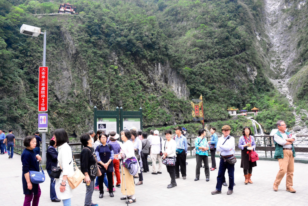 520後，太魯閣國家公園台地上，遊覽的韓國、港客明顯增加。圖／王志偉