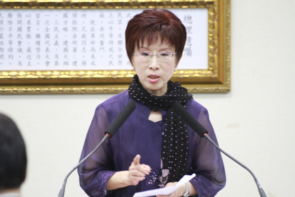 《不當黨產處理條例草案》在立院初審通過，國民黨被踩到痛腳，下午動作頻頻，用各種方法嚴肅以對。圖為黨主席洪秀柱。（資料照片，何豪毅攝）20160608