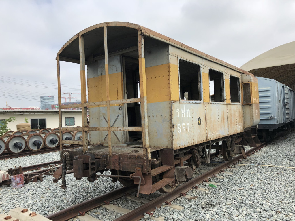 泰國守車從泰國經貨櫃輪船載，於今（3）日凌晨運抵達台灣基隆港，並將於運送廠商完成通關後進駐台北機廠。圖／文化部提供