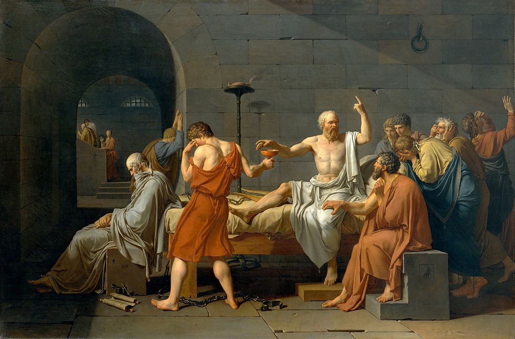 〈蘇格拉底之死〉，雅克·路易·大衛所繪。圖／Jacques-Louis David, via Wikimedia Commons,  Public domain