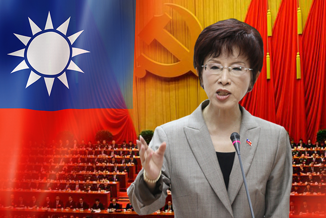 不僅洪秀柱不可輕忽，背後更是「紅」影幢幢，有人說國民黨在「洪」秀柱化，但國民黨更可能發生「紅」化的轉變。（網路、民報資料照，民報合成）