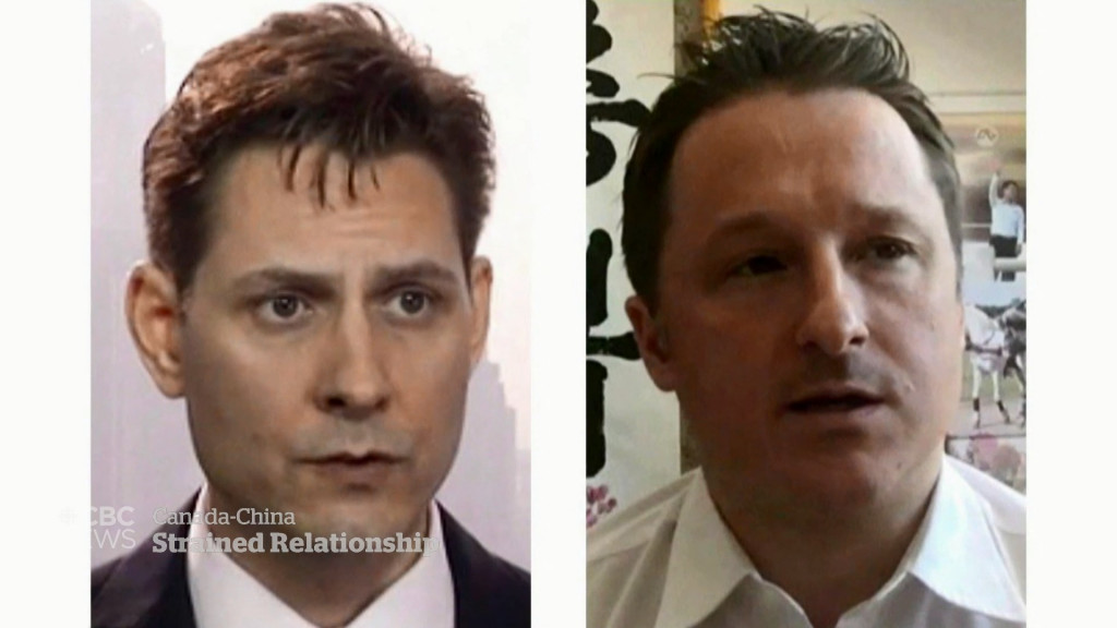 兩名被中國拘押的加拿大公民：康明凱（Michael Kovrig）（左）和斯帕弗（Michael Spavor）（右）。圖／擷自加拿大CBC 新聞影片