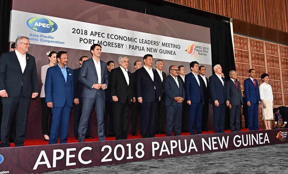 2018年在南太平島國，巴布亞紐幾內亞（ Papua New Guinean）召開的亞太經合會議（APEC summit）。圖片取自/Wikimedia/美國副總統彭斯（Mike Pence）臉書