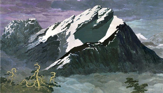 馬白水，《玉山積雪》，1989。圖／國立台灣美術館