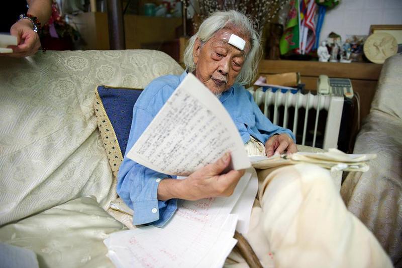 史明撰寫10多年的回憶錄，將在今年9月出版。（黃謙賢攝）