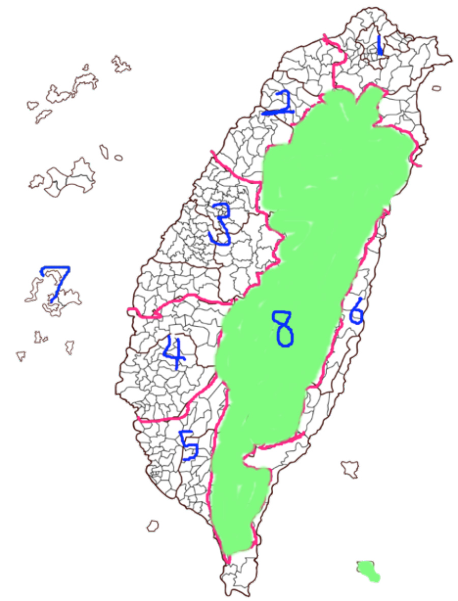 台灣新行政區圖。