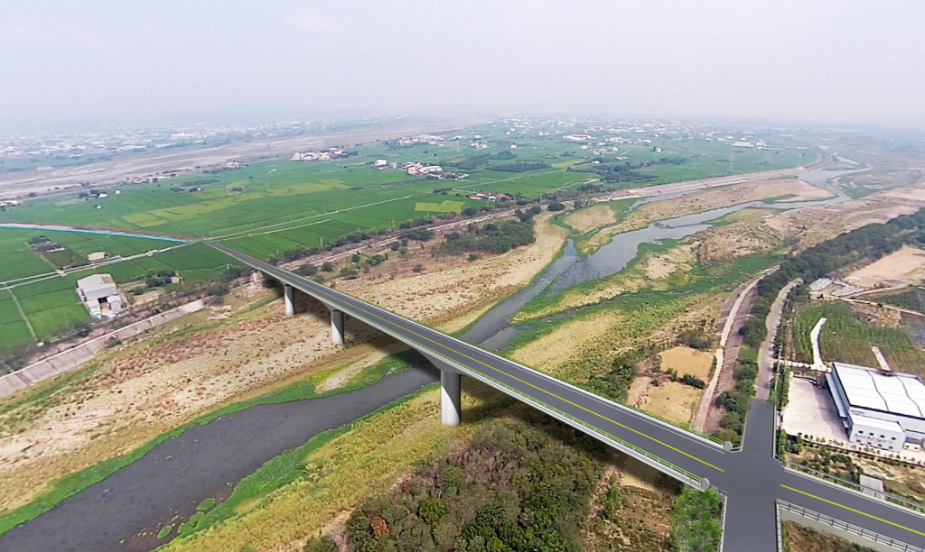 彰南路大肚溪橋3D完工模擬圖。圖／彰化縣政府提供