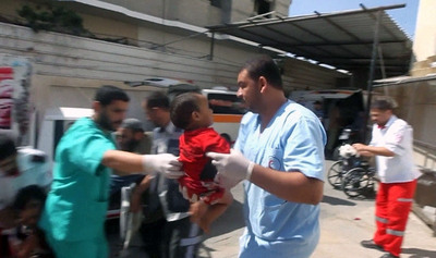 以色列和巴勒斯坦武裝團體哈瑪斯72小時人道停火協議成廢紙，加薩地區再度爆發新一波血腥暴力。（土耳其吉漢新聞社提供）中央社