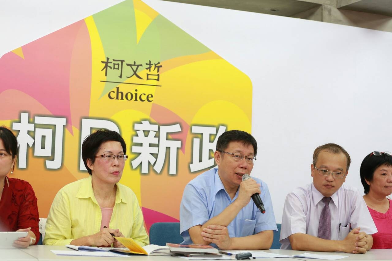 柯文哲將邀請阿基師參加學校午餐改革委員會。（朱蒲青攝）