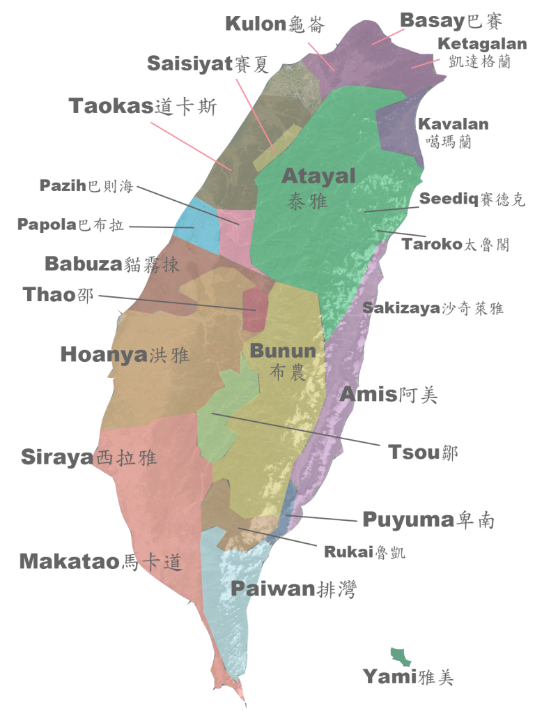 台灣南島語族早期分佈圖，2007年製圖（圖片：Bstlee/Wikipedia）