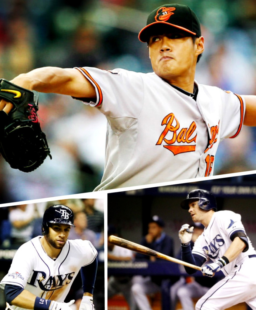 陳偉殷新練成「五爪蘋果」變速球,打算在2015一開季就先賞給坦帕灣光芒隊嚐一嚐厲害。不過,球評還是建議殷仔,要小心光芒兩位看板球星隆戈利亞(下圖右,Evan Longoria)及隆利(下圖左,James Loney),雖然對戰紀錄未被打過全壘打,但對方也都有3成以上對戰打擊率,千萬不可小覷。(圖:民報合成)