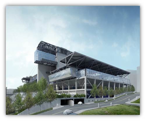 2017台北世大運,政府斥資進近20億元興建「台北網球中心」(見圖,市議員江志銘辦公室提供)明年將完工,盼成培養台灣頂尖網球選手的搖籃,但世大運結束後恐淪為一般民眾運動中心,議員批根本是把「好好的西裝料拿去做內褲」。20160603