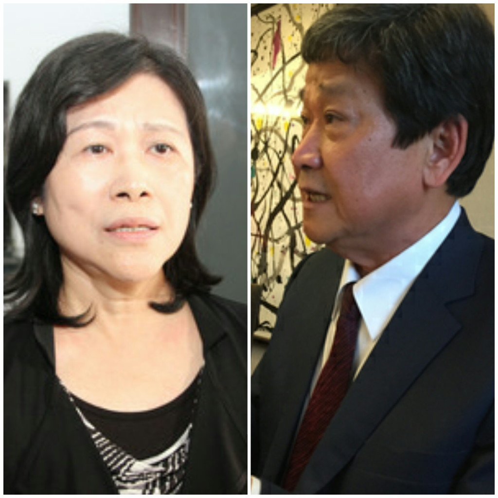 台紙董事長簡鴻文(右)總經理余美玲(左)的爭議讓小股東很無奈，目前為止戰火激烈沒有停止跡象。(圖/中央社，民報後製)