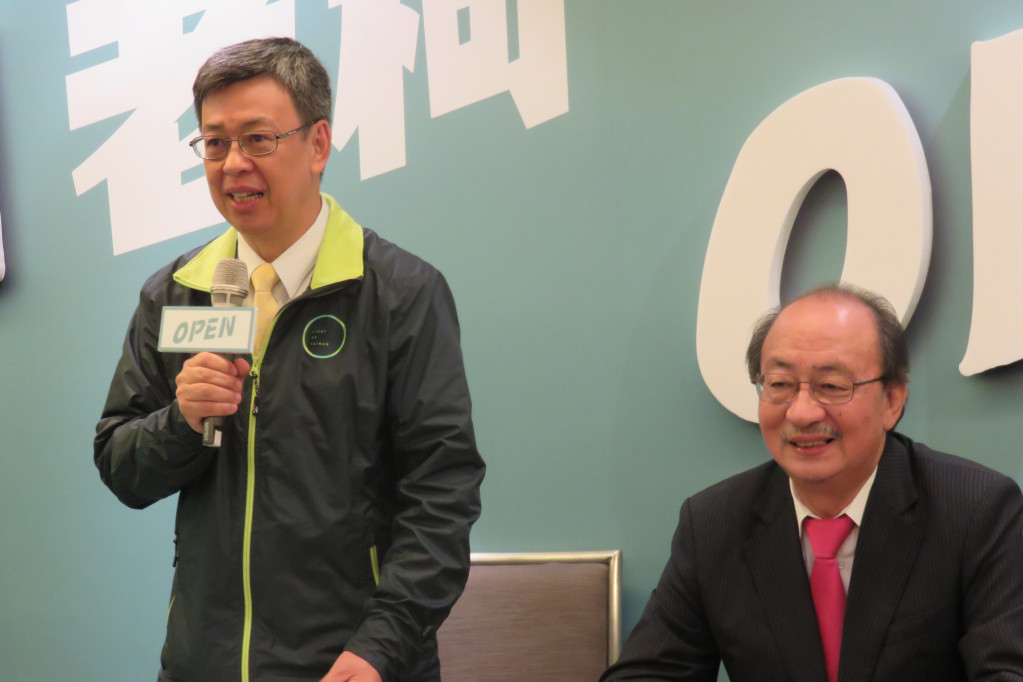 民進黨副總統候選人陳建仁14日出席民進黨立委柯建銘「OPEN老柯，OPEN新竹」問政書冊發表會。（記者林冠妙攝）