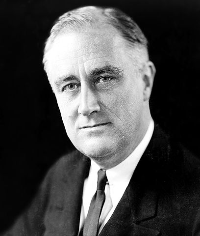 富蘭克林．達拉諾．羅斯福(Franklin Delano Roosevelt，1882-1945)。一般通稱小羅斯福，美國第32任總統，也是兩個中國的催生者。(圖片: 維基百科，來源: 美國國會圖書館，20160604下載)