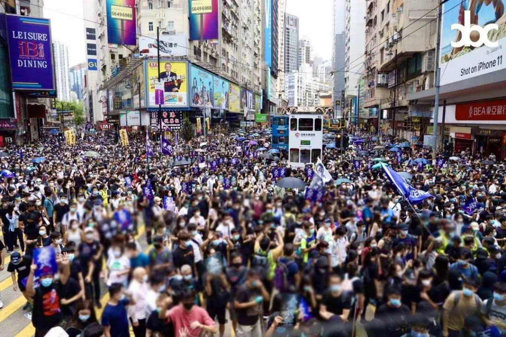 香港人民5月24日再次開始走上街頭反《國安法》。圖／田牧提供