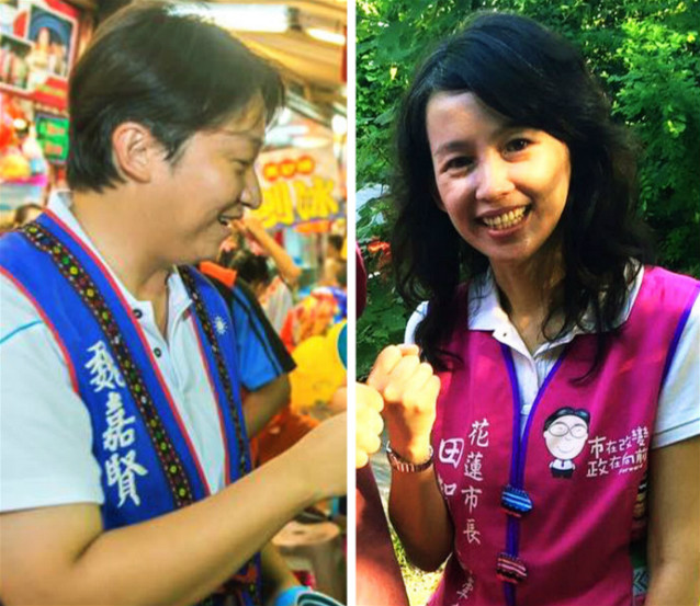 花蓮市長補選，魏嘉賢(左)代表國民黨參選。民進黨徵召張美慧(右)。圖/取自魏嘉賢，張美慧臉書