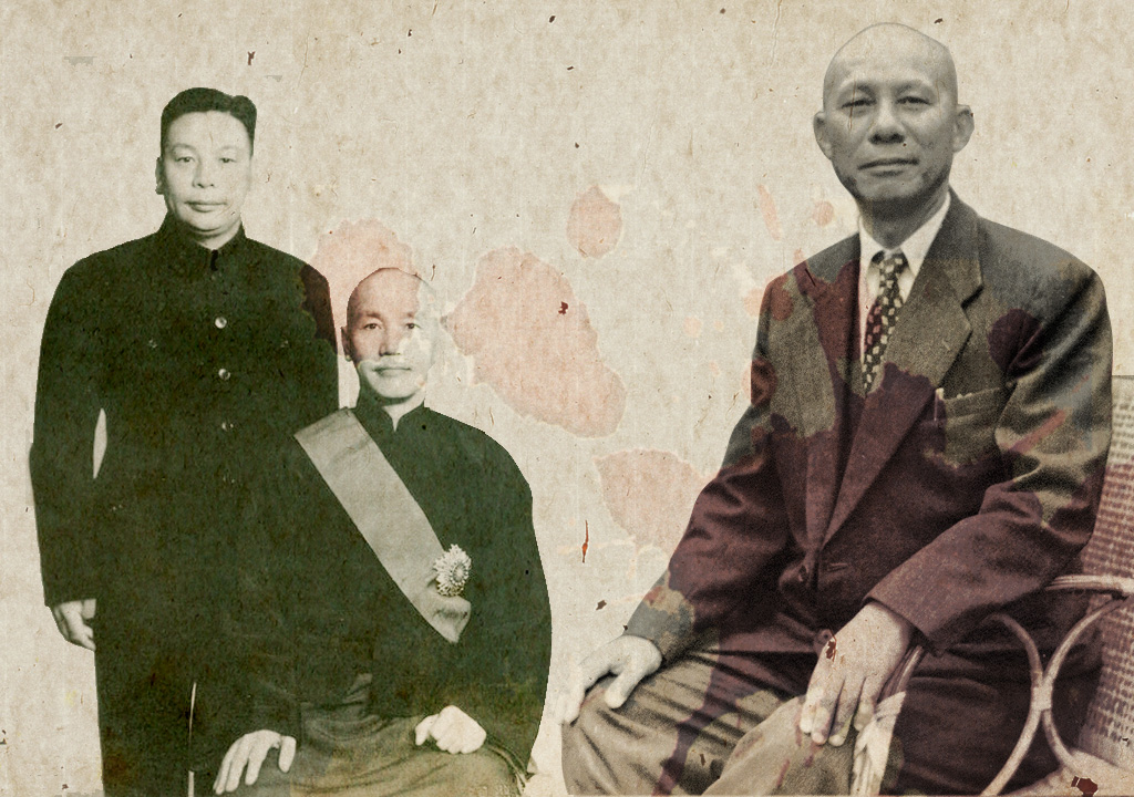 台灣民主鬥士雷震（右一），當年被蔣氏父子聯手迫害，昔之特務頭子，今卻有人頌之民主推手，何其荒謬！