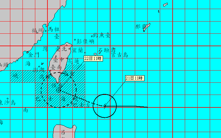 天鴿颱風逐步接近台灣南部，預估今晚到明天白天影響最大，氣象局提醒台南以南和台東民眾做好防颱措施。圖／取自中央氣象局