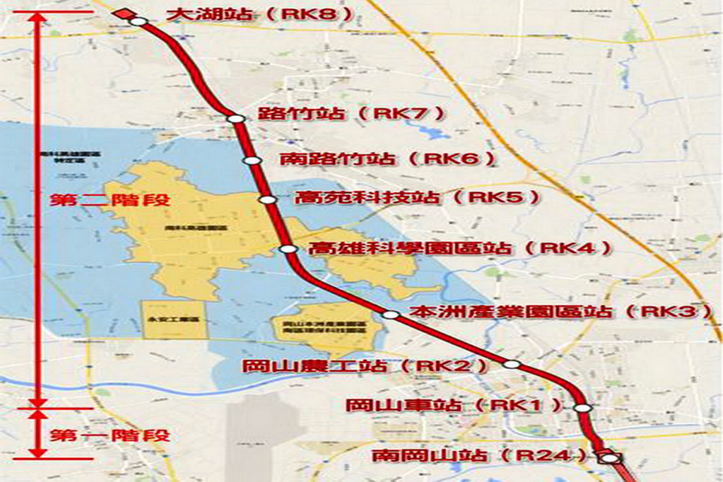 岡山路竹延伸線計畫路線圖(記者陳俊廷翻攝)