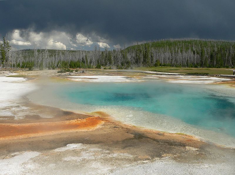 黃石公園沸泉Grand Prismatic Spring。圖片取自/Wikimedia Commons/ David Monniaux