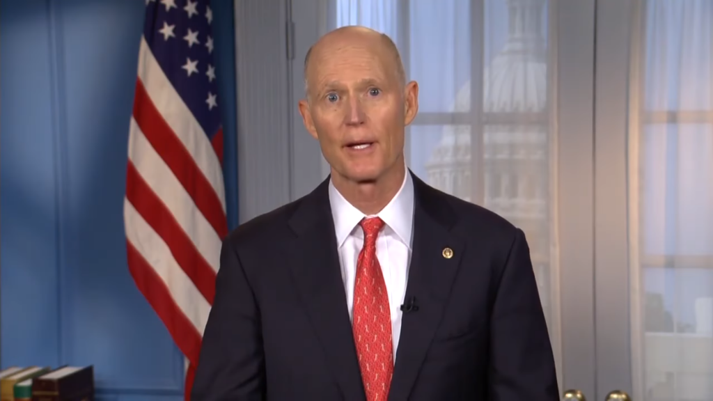 共和黨聯邦參議員斯科特（Sen. Rick Scott, R-FL）表示，「共產中國」並不想加入國際社會，而是想要統治國際社會，「無論我們是否願意承認這一點，結果都是美中已是新冷戰狀態。」圖／擷自斯科特臉書影片