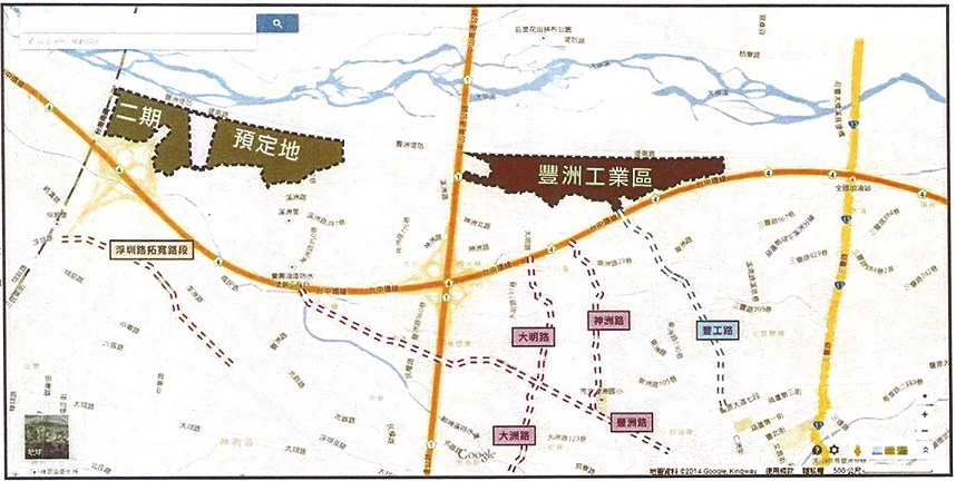 配合產業4·0，中市府決將原規劃為傳統工業的豊洲科技園區二期計畫，轉型為發展精密機械丶光電丶生化丶航太等高科技產業使用，33公頃土地預定可容納100家設廠，投資150億，提供6千人就業。（中市新聞局提供）