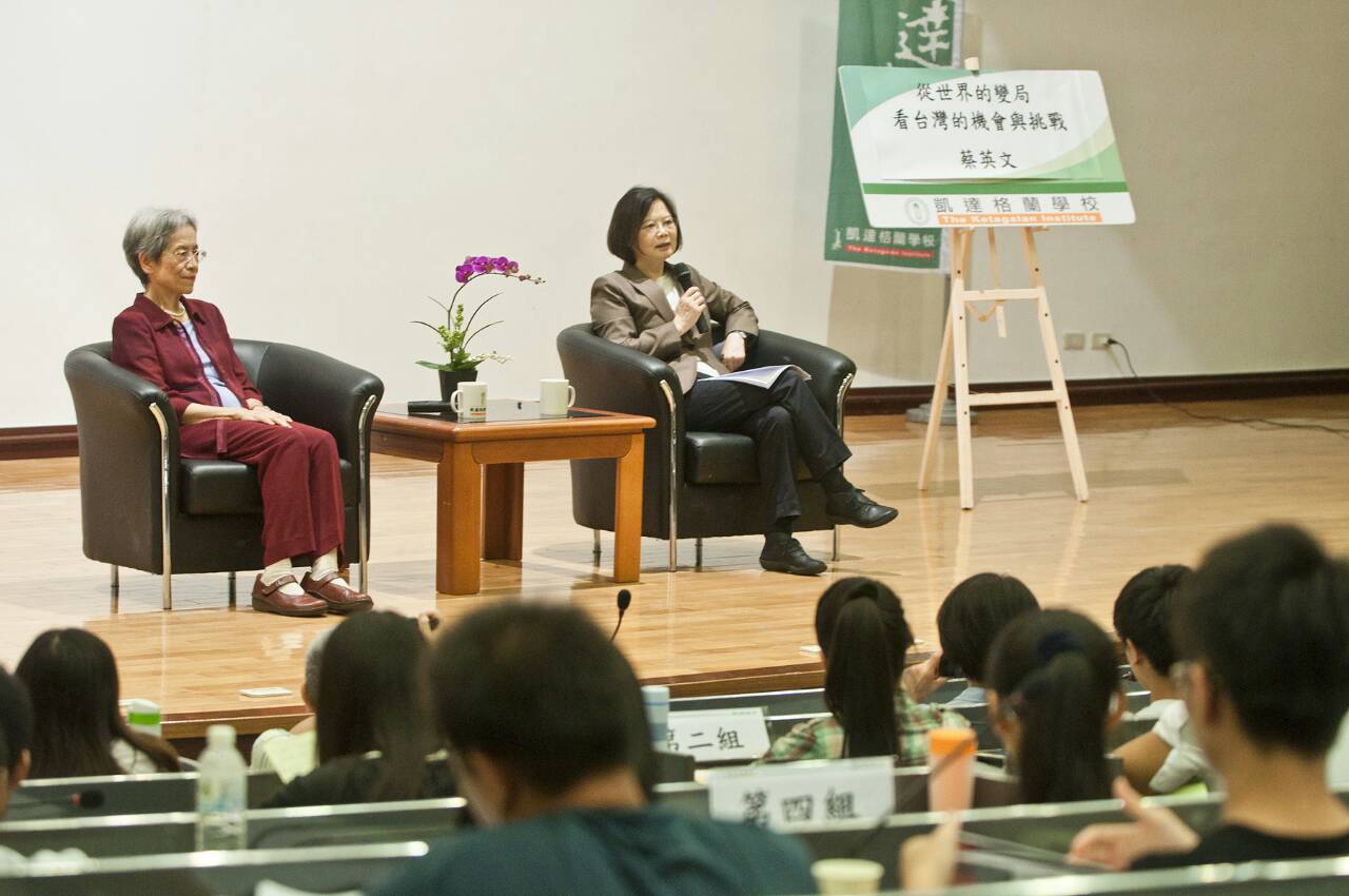 蔡英文受邀至凱校青年領袖夏令營演講。（朱蒲青攝）