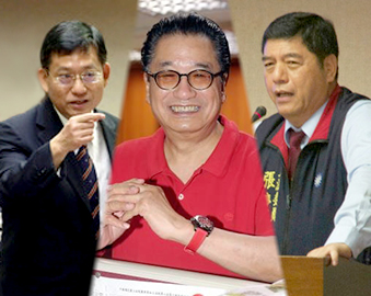 若國民黨守不住關鍵席次,新北將是朱立倫重災區。左起 吳育昇、李慶華、張慶忠。(本報、中央社資料照)