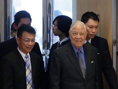 前總統李登輝今（8）天下午在東吳大學進行專題演講。(中央社)