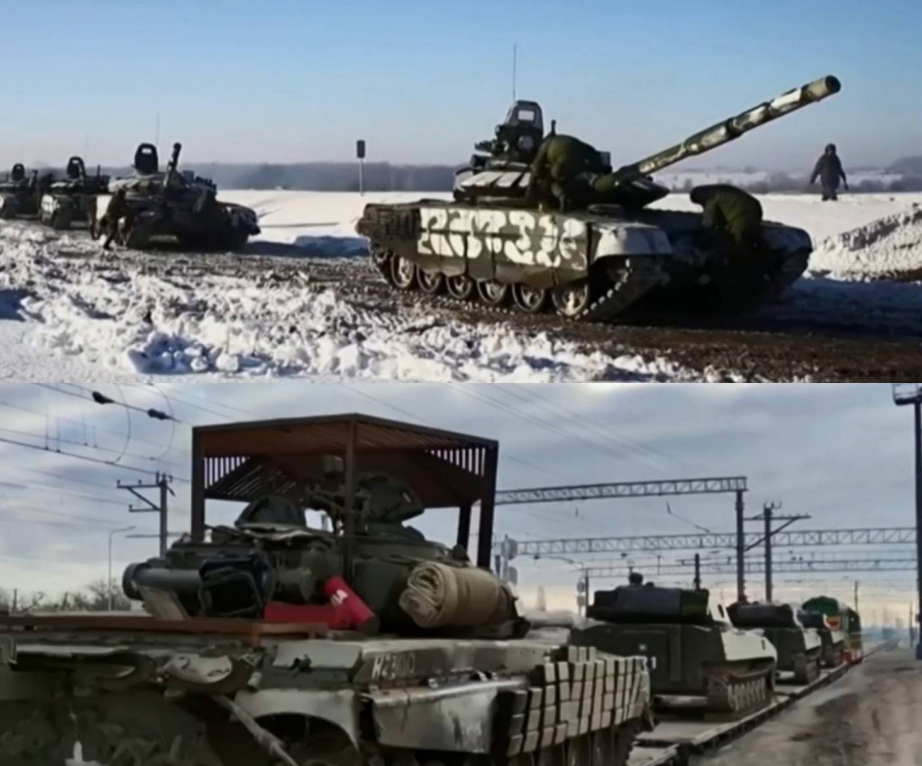 俄羅斯軍隊向基輔推進，與烏克蘭軍隊激戰，採用邊打邊談政策。示意圖／擷自PBS News hour影片，民報合成