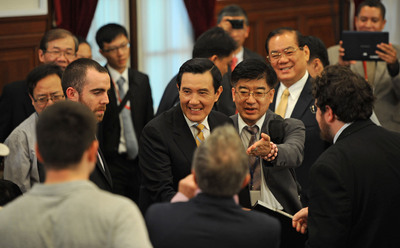 總統馬英九就職7週年,他發表演說表示「我沒有後悔」,強調政策改革經得起時間的考驗。(資料照片,中央社)20150520