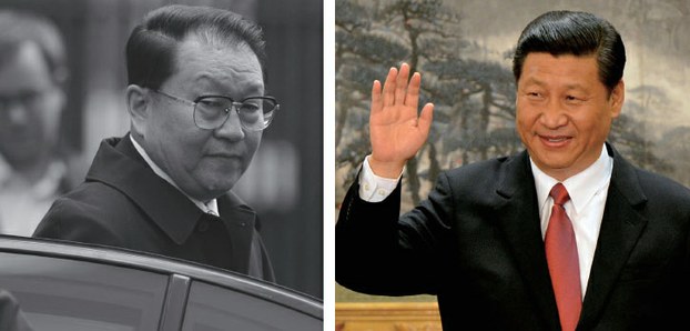 前中共中央政治局常委李長春（左圖），盛讚習近平是得勝的翹尾巴獼猴王。圖片/Courtesy of RFA