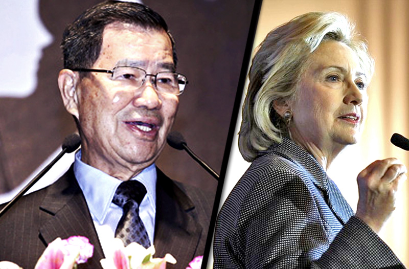 蕭萬長坦言為減少政治風險，台灣應步減少對中國貿易佔台灣貿易總額的「比例」，但蕭先生過去推動「一中市場」的主張，造成對目前中國出口依存度高達四成。台灣如此向中國傾斜，連美國前國務卿希拉蕊都看不過去。（圖片：網路資料、中央社，民報合成）