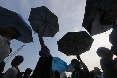 香港的雨傘革命雖然早就落幕,但似乎已經開始改寫香港的歷史了。(資料照片：中央社)