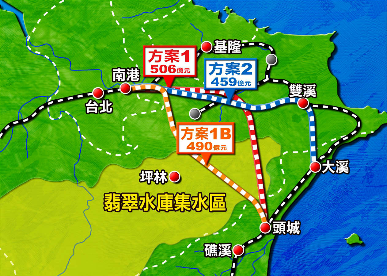 針對柯文哲表示不放棄爭取北宜直線鐵路通過翡翠水庫最短路線的方案，環盟創會會長施信民指出，此案在2006年環評就被否決了，交通路線考量的因素不只是時間，他認為二方案都沒必要，應在現有的鐵路提升行車速度，國家預算不應花在這上面，同時呼籲柯文哲完整了解後再發言。（圖片取材自公視畫面）