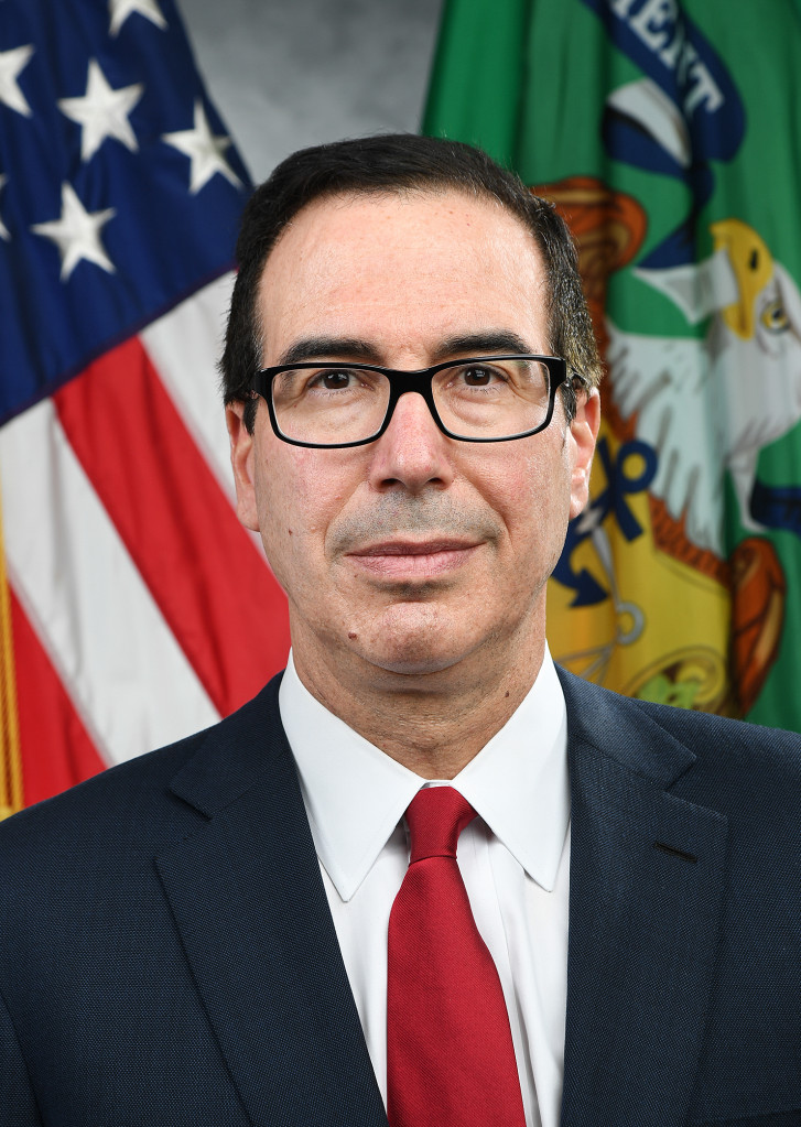 美國財政部長史蒂芬·特納·梅努欽（Steven Terner Mnuchin）。圖／擷自維基百科，公有領域