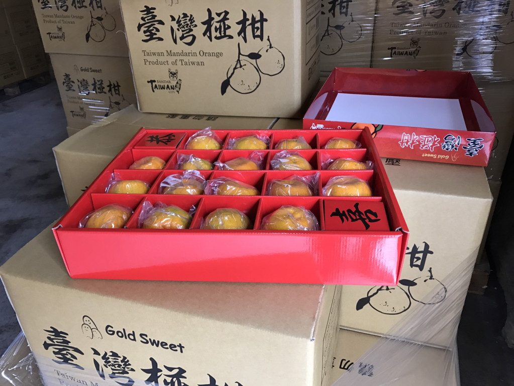 為拓展市場，台中市農業局輔導沙鹿區果菜運銷合作社，首次辦理外銷椪柑至馬來西亞吉約17噸。圖／台中市農業局