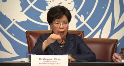 世界衛生組織秘書長陳馮富珍寄給衛生福利部長邀請函，有為中共「一中原則」張目的陰謀。(資料照，中央社提供)